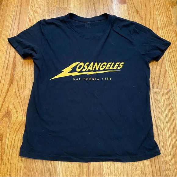 Brandy Melville Tops Brandy Melville Los Angeles Black Tee Poshmark